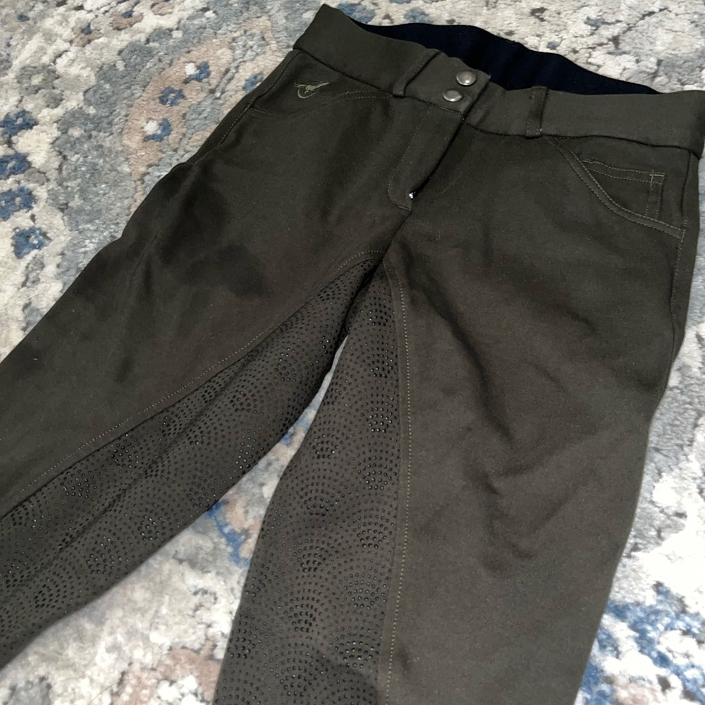 SmartPak Piper Silicone Fullseat Olive green breeches. Size 26